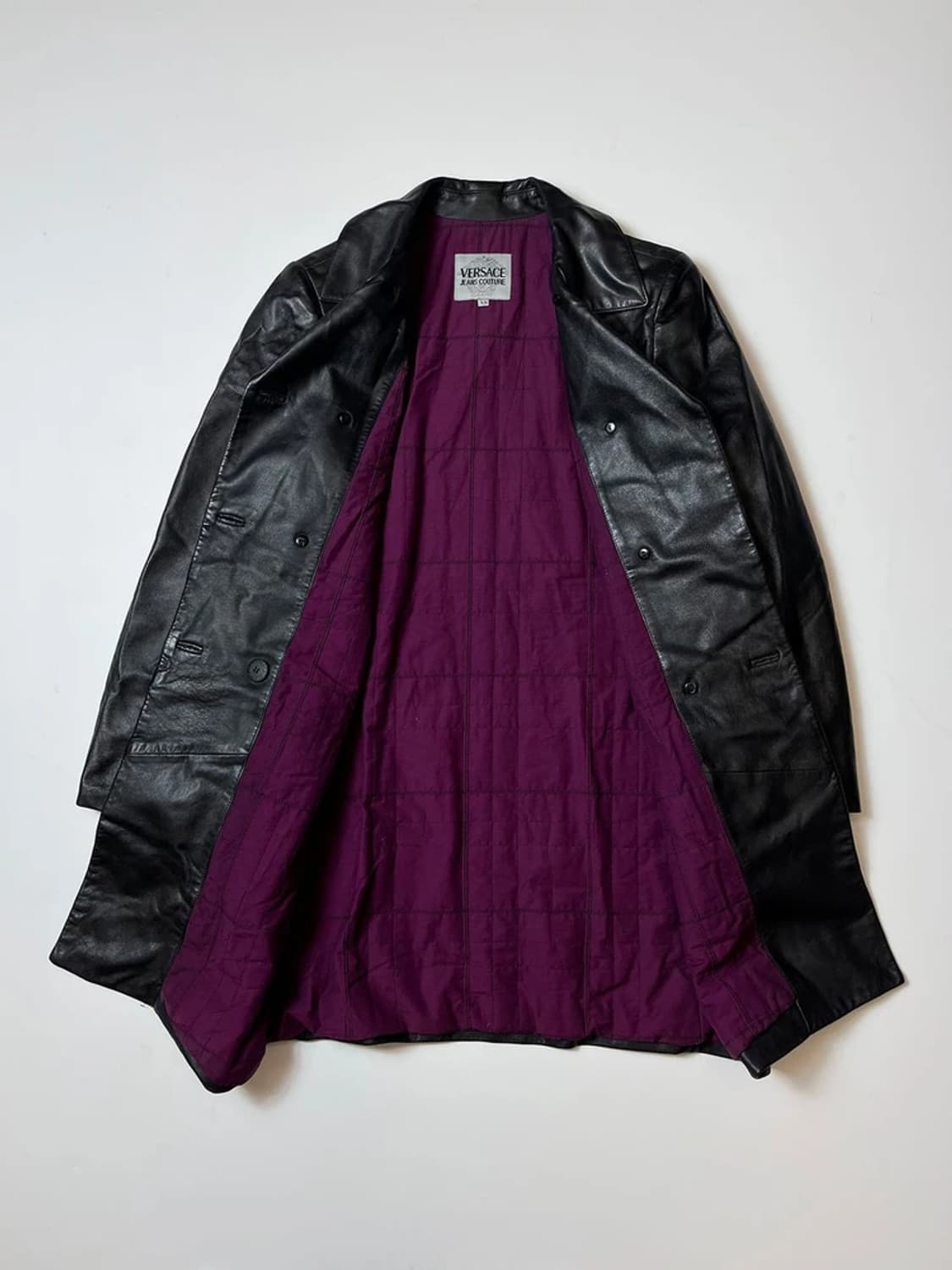 베르사체 90's 더블 브레스티드 소가죽 롱 코트 PN8766 상품이미지6