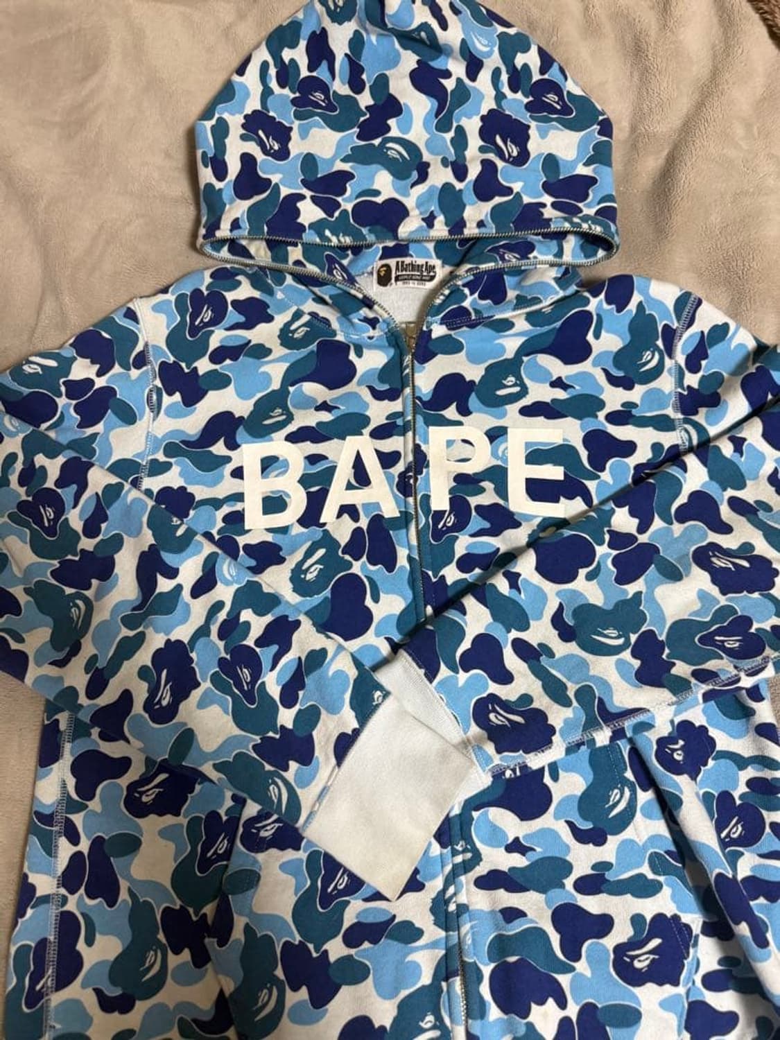베이프 ABC 카모 BAPE 로고 후드집업 블루 상품이미지1