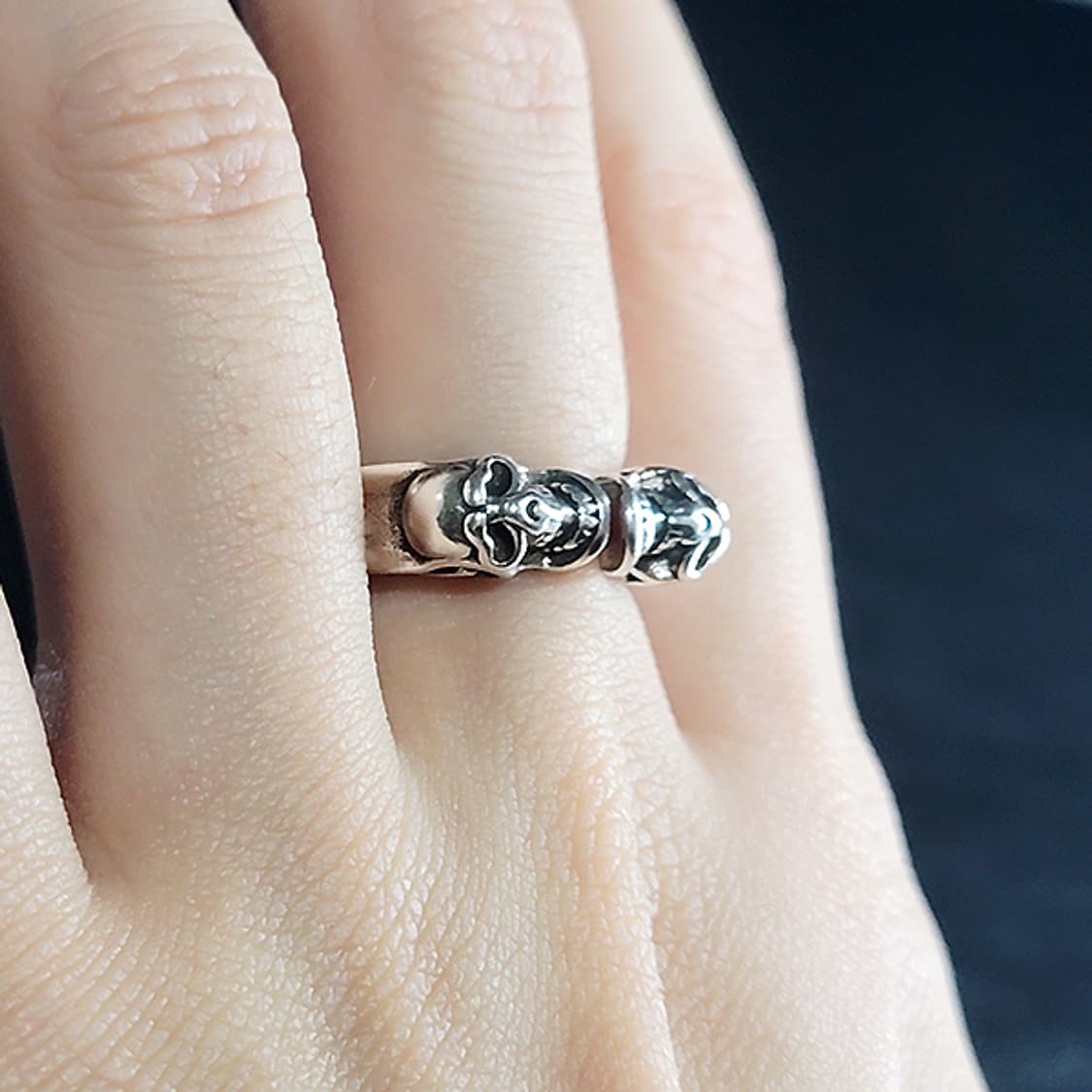 Mortalfold 실버 남자 엔틱 빈티지 명품 해골 반지 상품이미지6