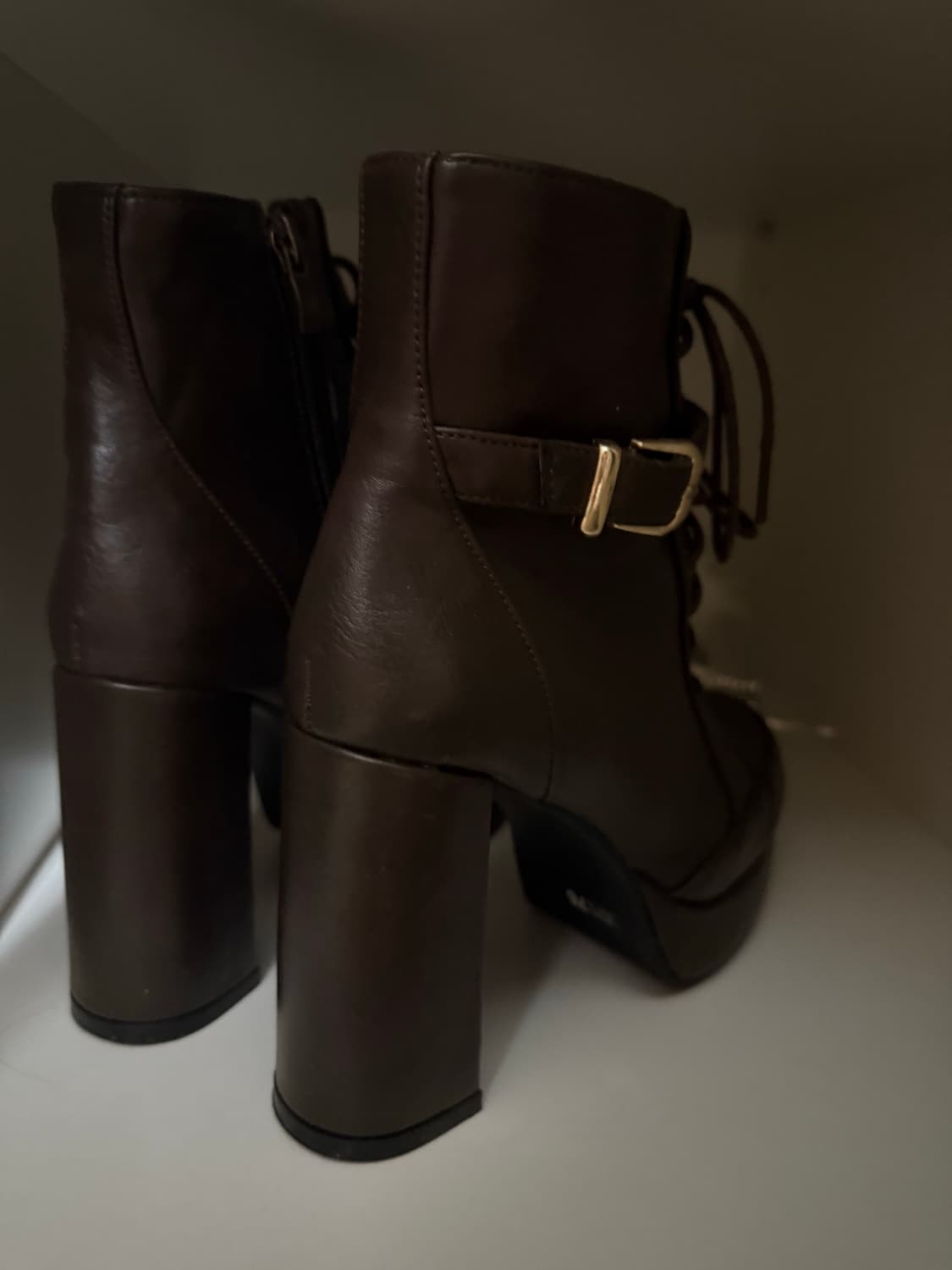 [새상품] 브라운 통굽 가보시 워커 부츠 상품이미지4