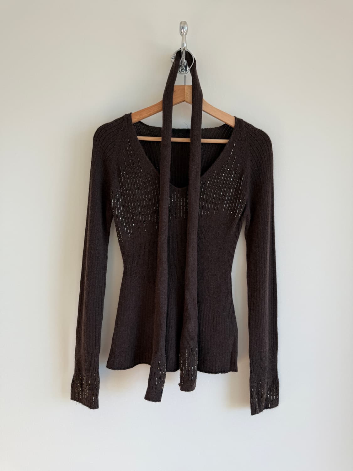 데무(DEMOO) 울&앙골라 블렌드 니트 슬리브 상품이미지1