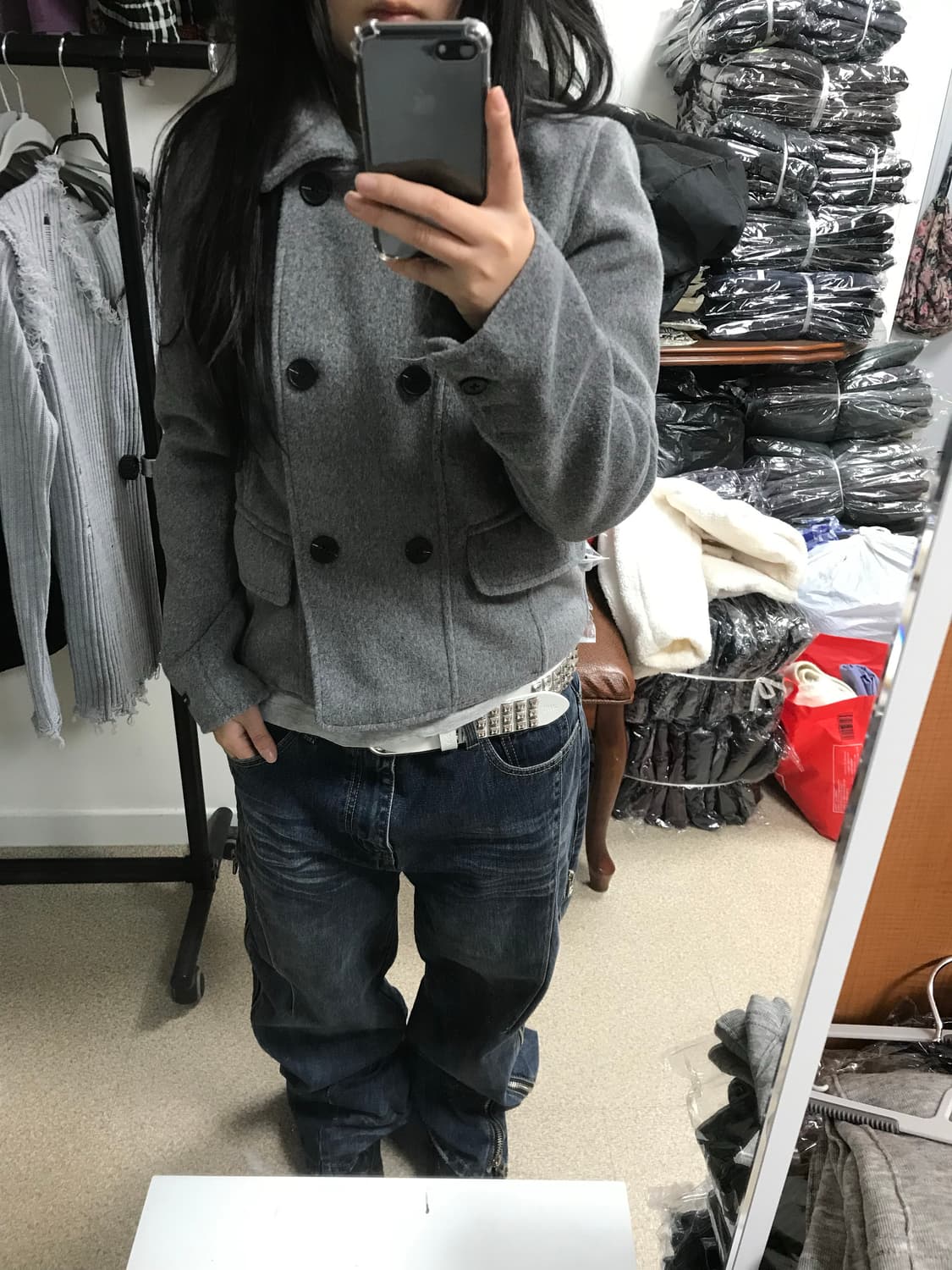 빈티지 더블 숏코트 상품이미지3