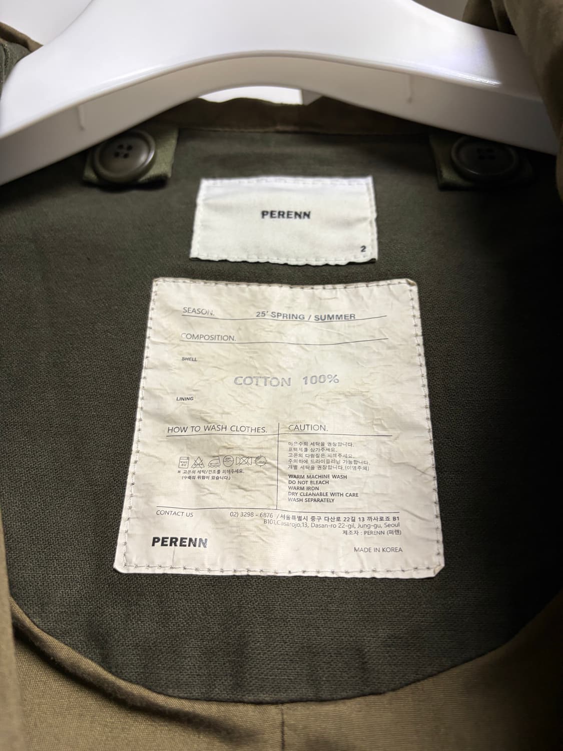 퍼렌 25ss m51 숏파카 올리브 2사이즈 상품이미지2