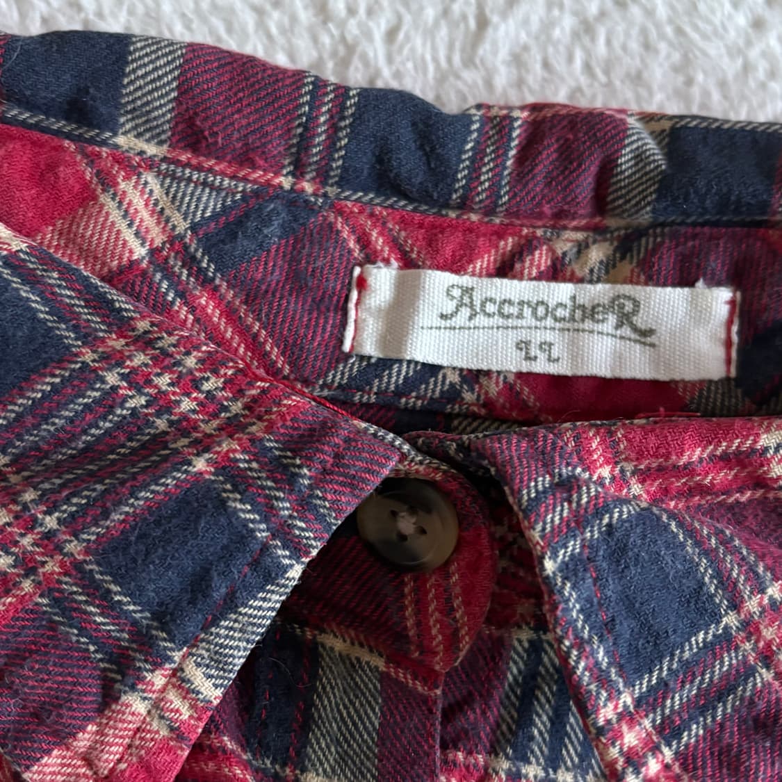 일본빈티지 AccrocheR 체크 레이어드 롱 니트 상품이미지7