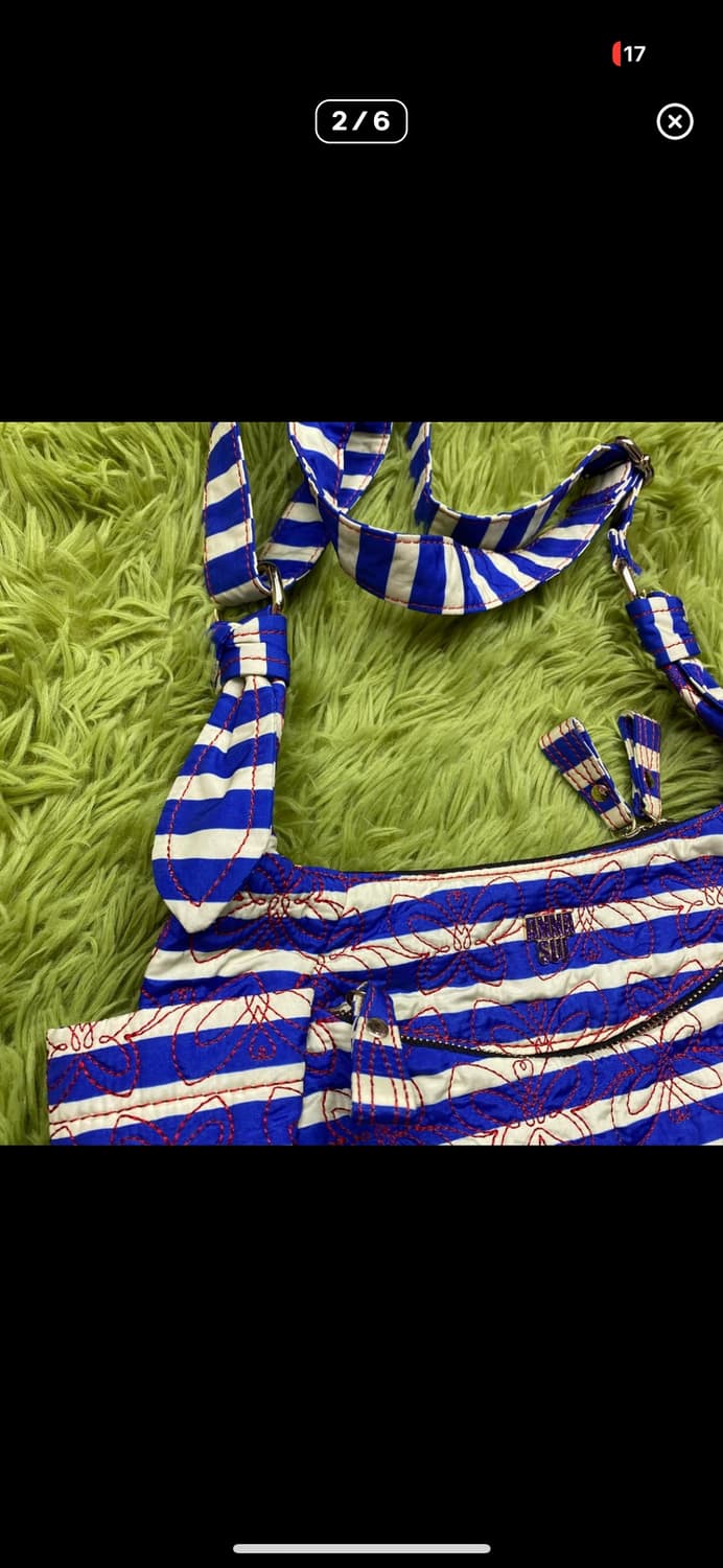 안나수이 버터플라이 나비 퀄티트 스트라이프 크로스백 상품이미지2