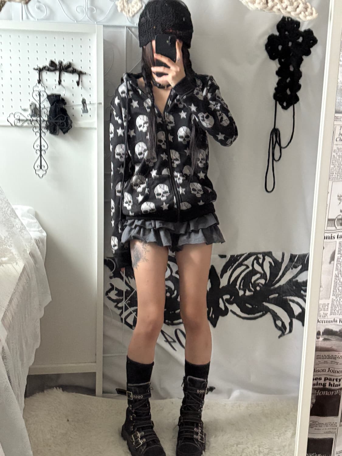 • Black Skull Hooded Zip-Up 상품이미지8