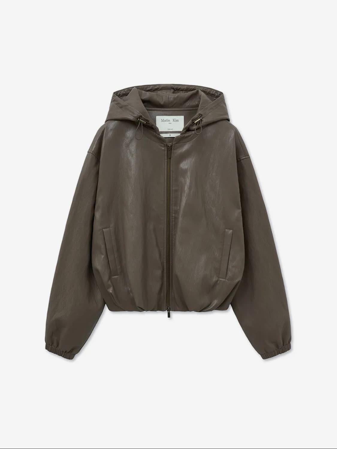 마뗑킴 레더 크롭 후드 점퍼 상품이미지2