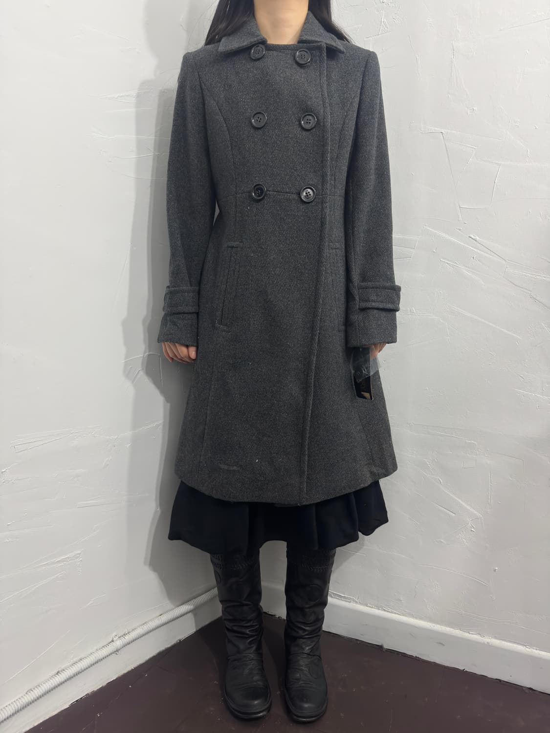 memory gray two button wool coat 상품이미지1