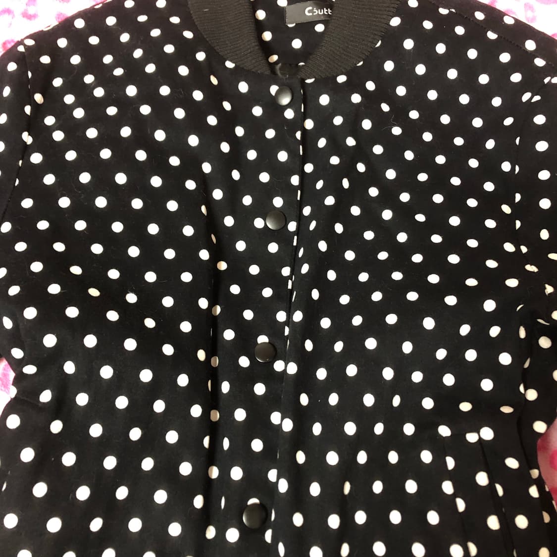 빈티지 니혼진 모리걸 땡땡이 도트 아우터 누빔 자켓 상품이미지3