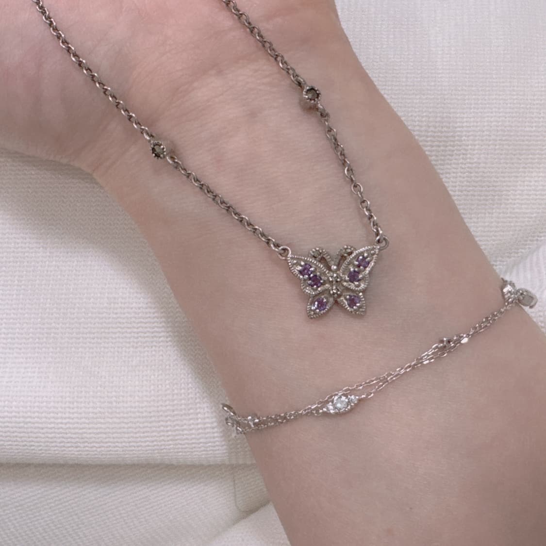 안나수이 빈티지 나비 은목걸이 925 상품이미지1