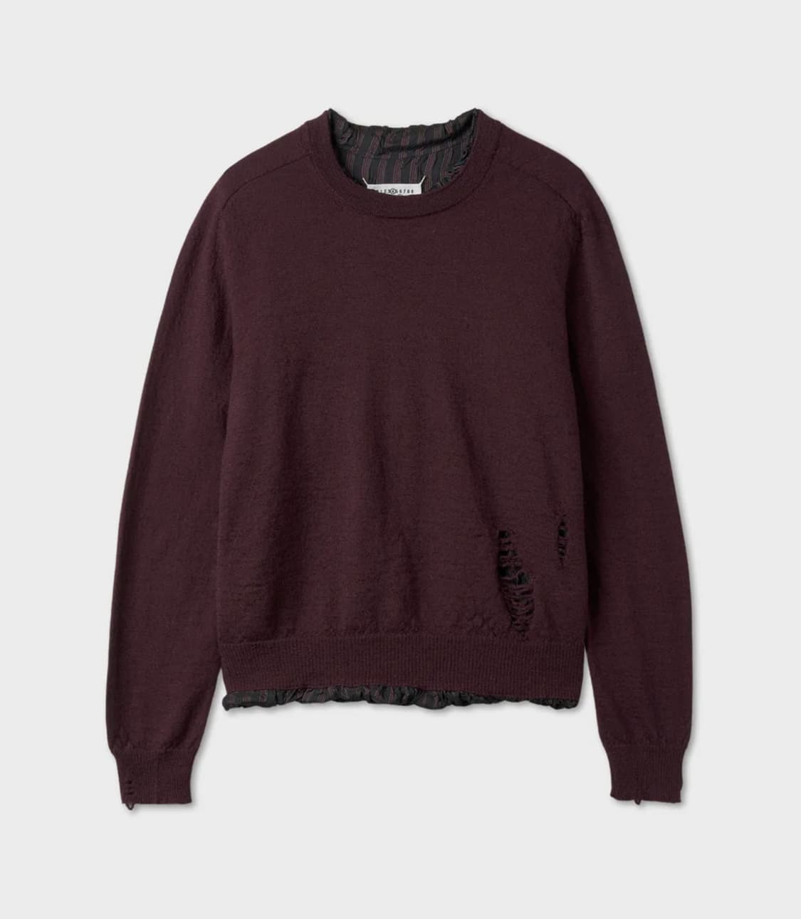 마르지엘라 디스트레스드 레이어드 니트 버건디 L size 상품이미지1