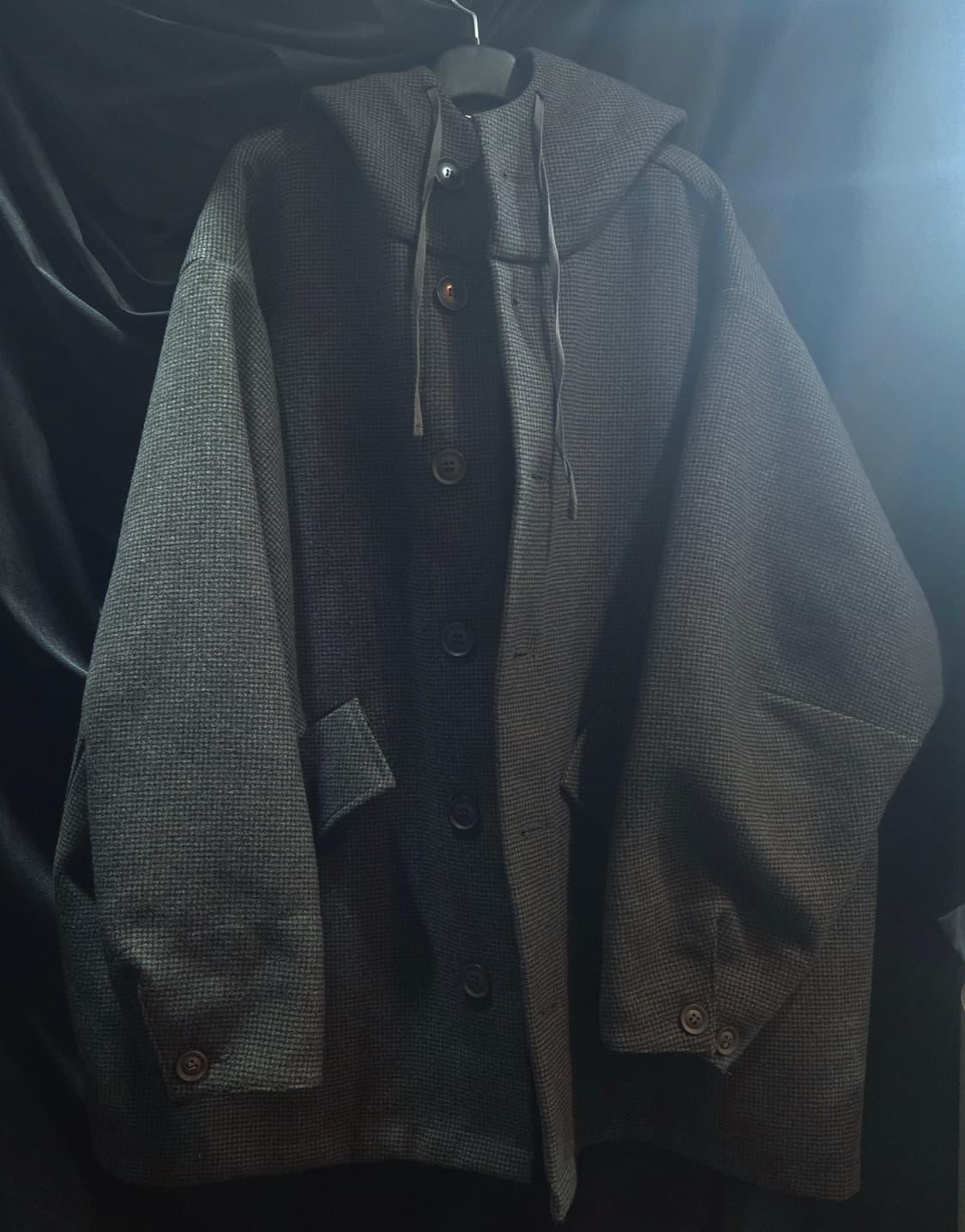 어반디타입 시티보이 오버핏 체크 후드 자켓 상품이미지1