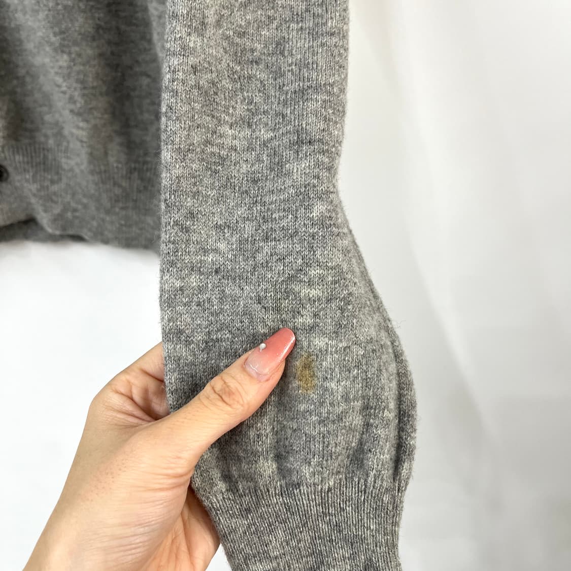 꼼데가르송 플레이 블랙 하트 그레이 울 가디건 상품이미지7