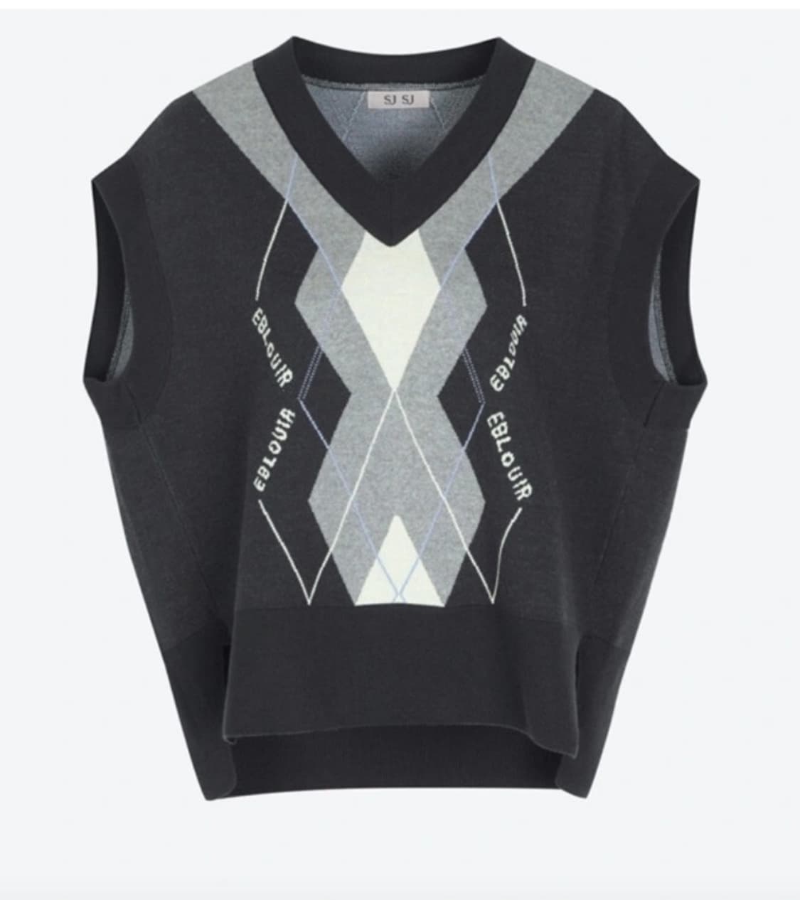 한섬 SJSJ 2022 아가일 니트 베스트 F사이즈 상품이미지1