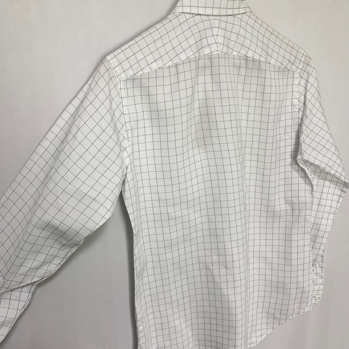 폴스미스 화이트 심플 체크 셔츠 남성 S 남녀공용 오버핏 상품이미지4