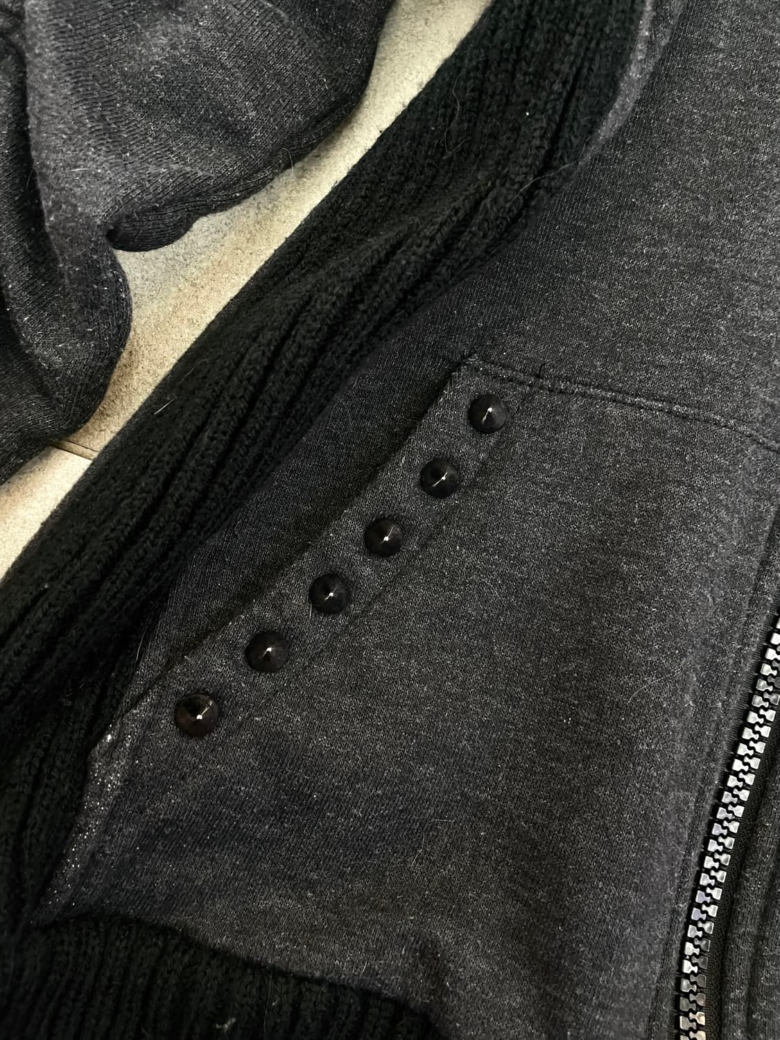 스터드 셔링 투웨이 후드집업 상품이미지5