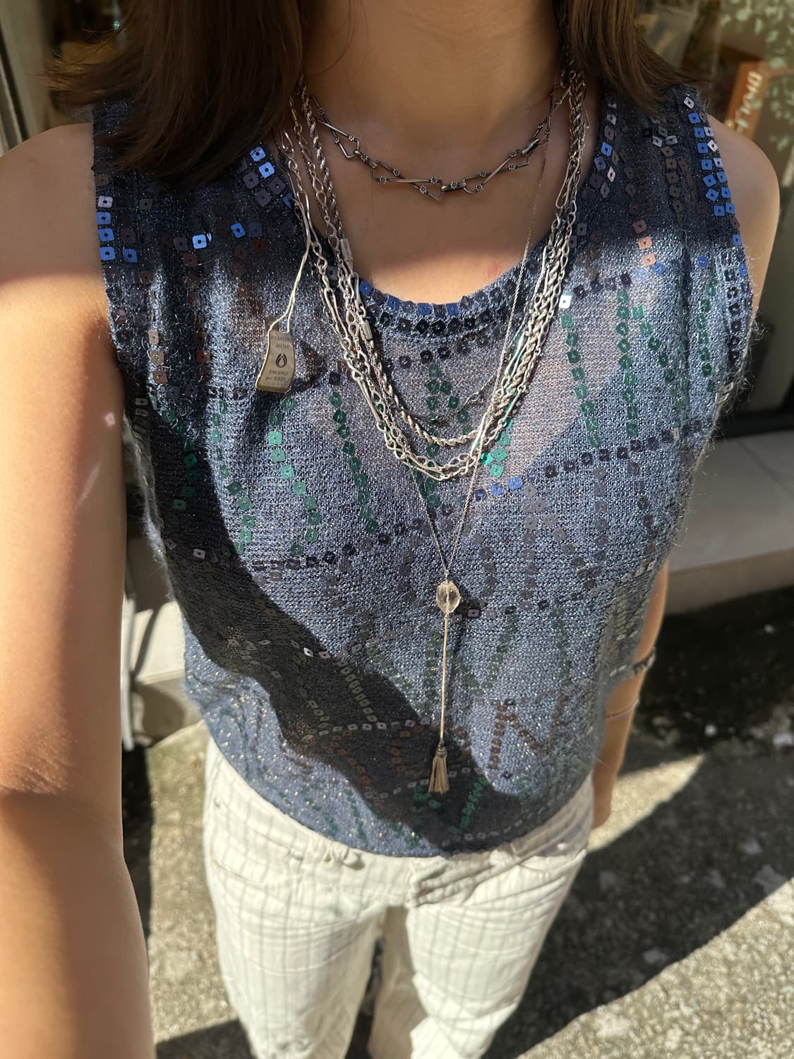 Vintage 925silver chain necklace 상품이미지6