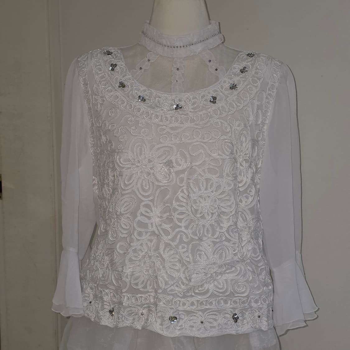 로판st 히메갸루 로리타 화이트 보석 블라우스 상품이미지2