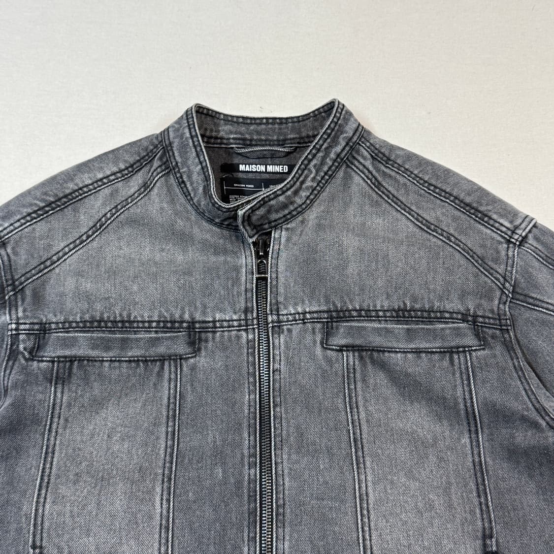 L) 메종미네드 스냅 바이커 데님 2way집업 자켓 상품이미지3