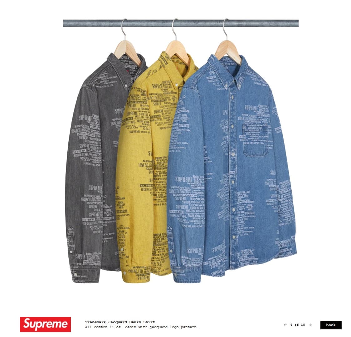 트레이드마크 자카드 데님 셔츠 23ss XL 상품이미지3