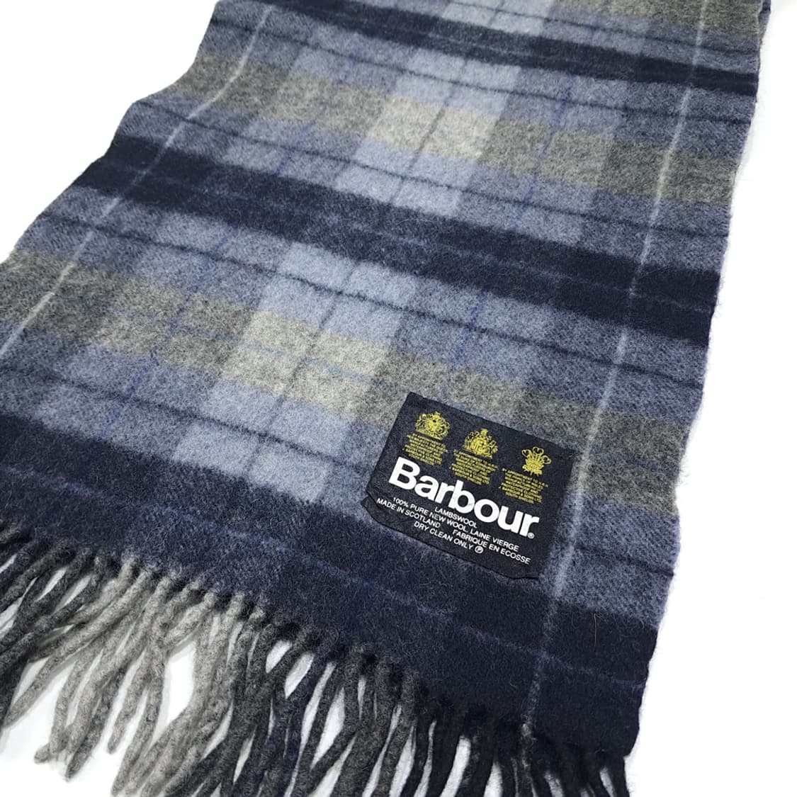 MX500 바버 90s 스코틀랜드판 램스울 타탄체크 머플러 목도리 상품이미지3