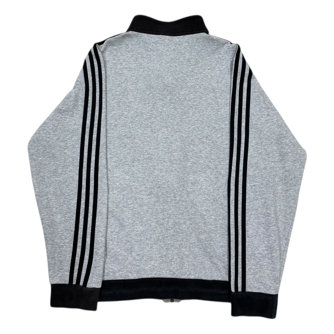 아디다스 빈티지 리니어로고 그레이 회검 코튼 면져지 집업 자켓 XL 상품이미지3