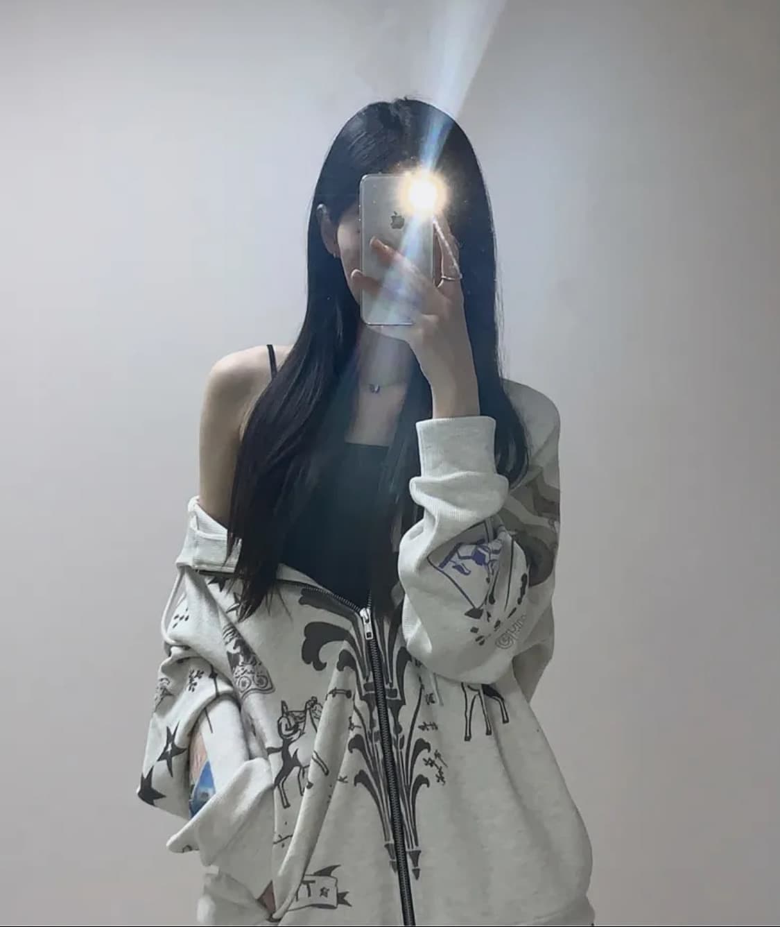 (오늘만 최저가) (택O) 투머치택스 프린티트 와플 후드집업 (그레이) 상품이미지1