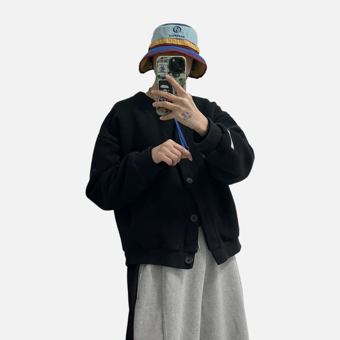 빈폴 배색 고프코어 버킷햇 등산 모자 상품이미지2