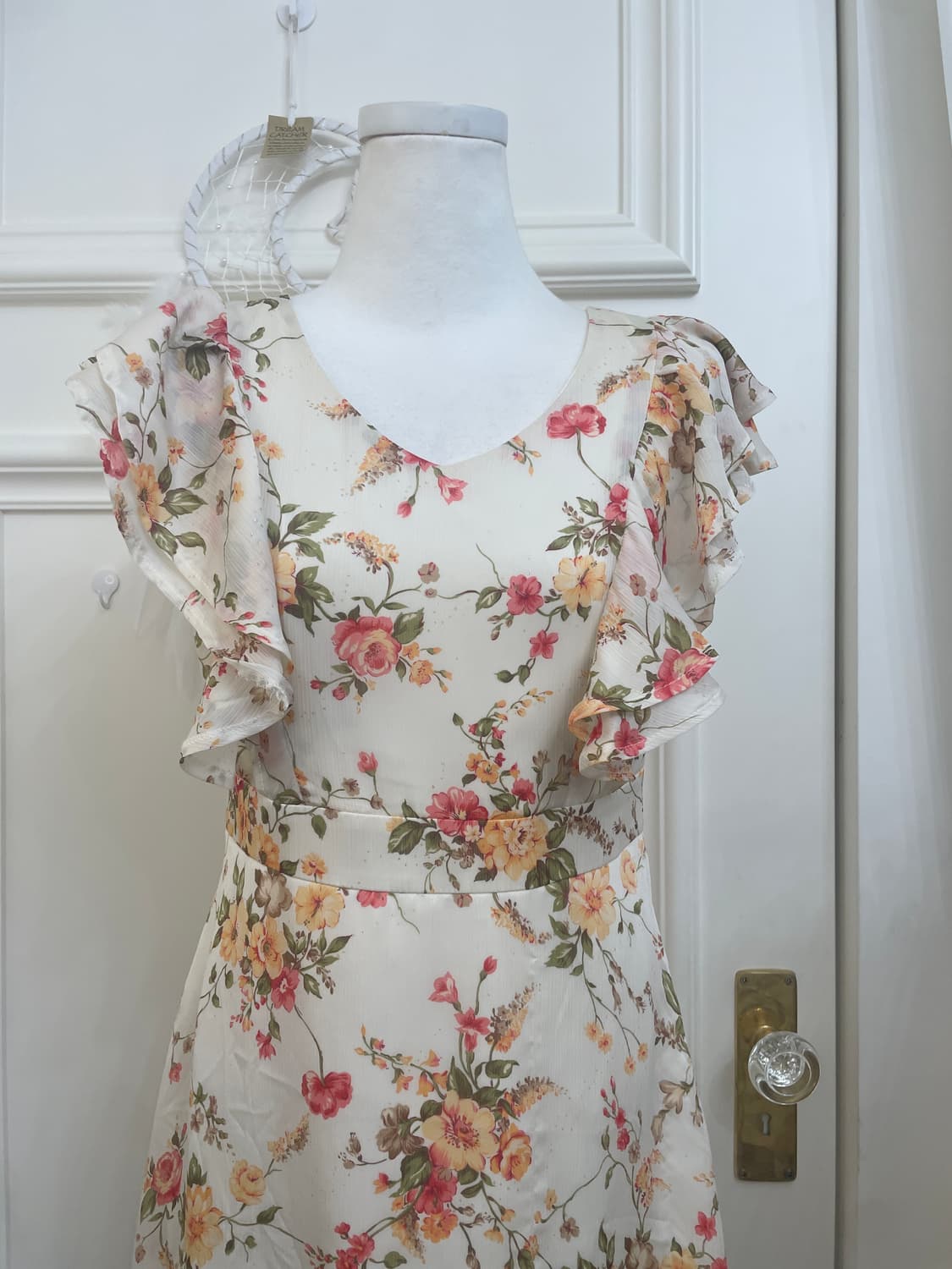 vintage flower ruffle midi opc(size-38) 상품이미지5