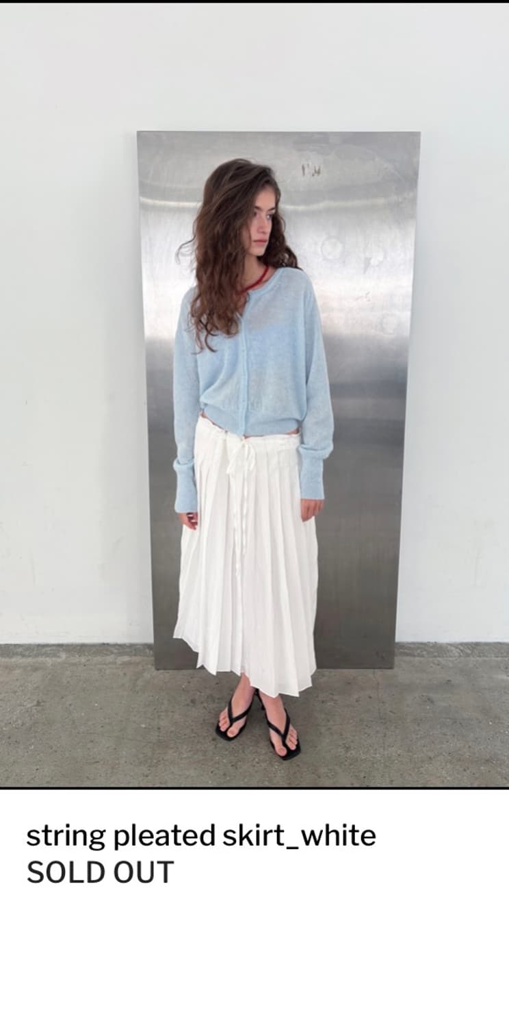 Poete seoul string pleated skirt_ white 상품이미지1