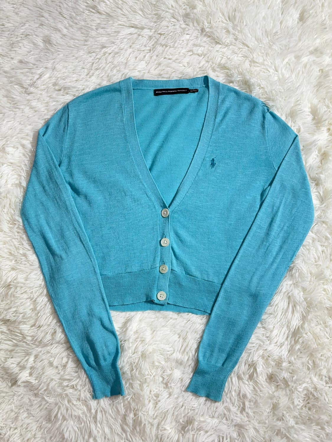 폴로 랄프로렌 파스텔블루 포니 가디건  상품이미지5