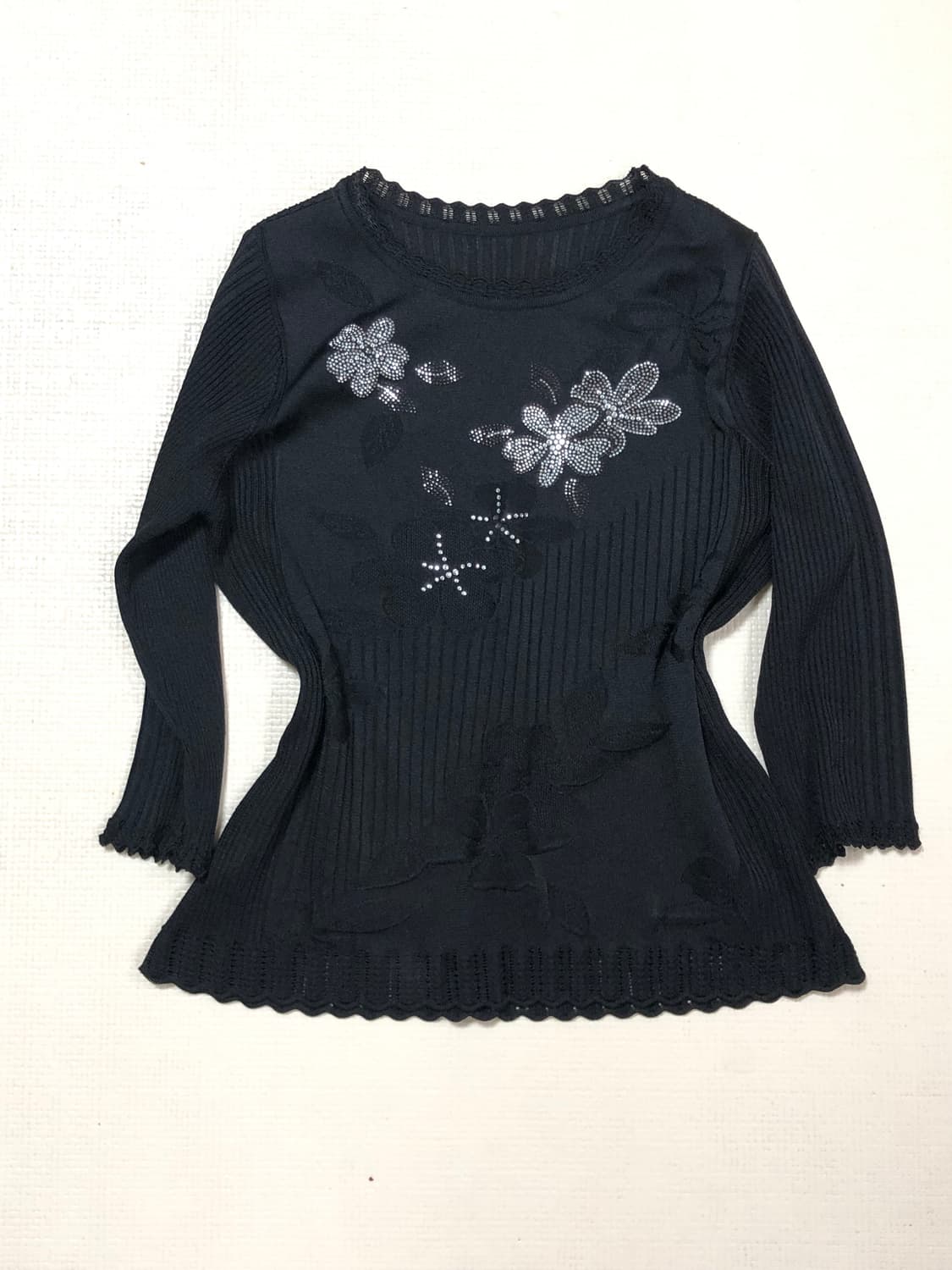 빈티지 블랙 오리엔탈 큐빅 탑 상품이미지9