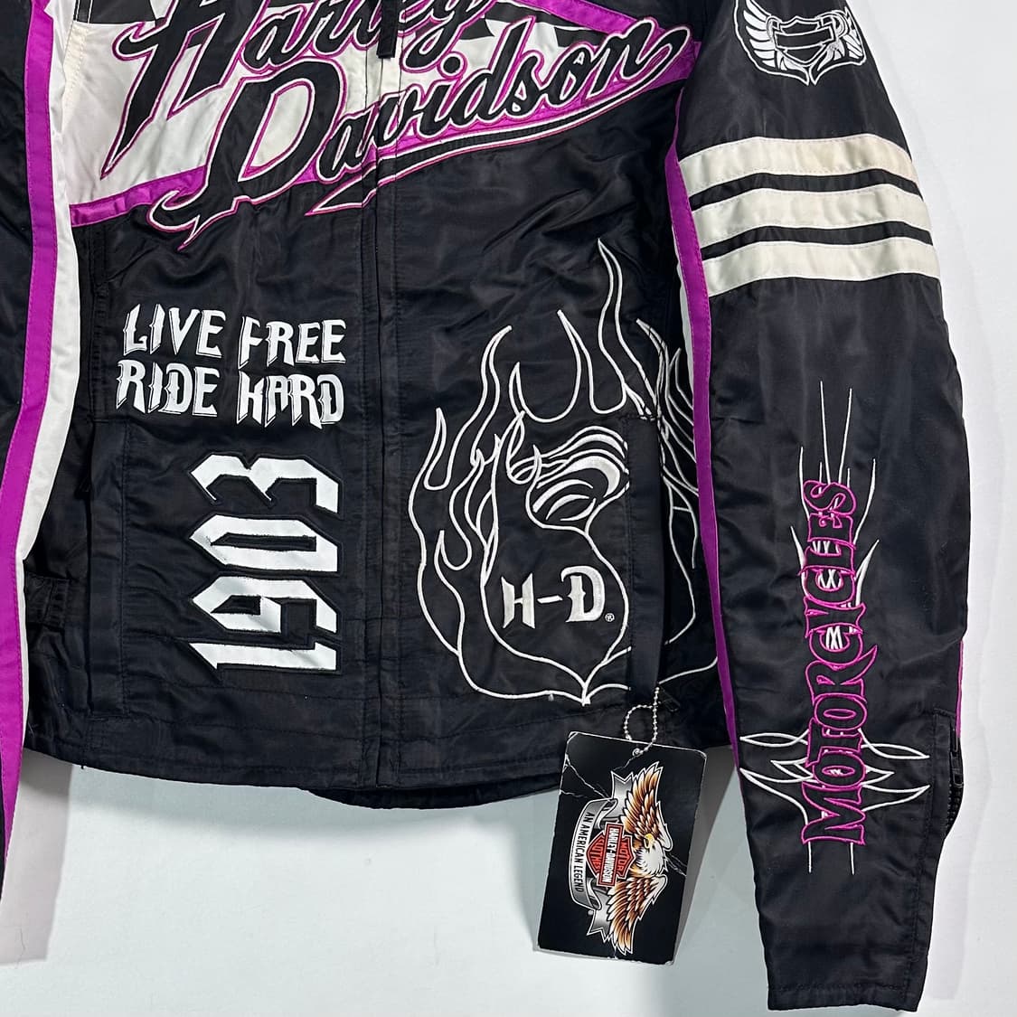  할리데이비슨 우먼스 캣 자수 레이싱 자켓  상품이미지3