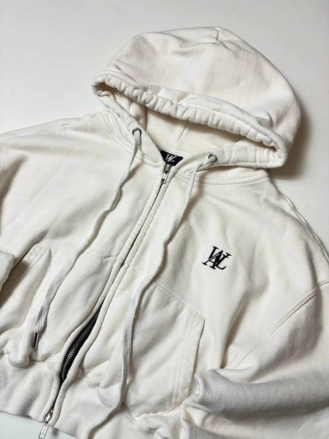 우알롱 시그니처 턱 슬리브 크롭 후드 집업 PN8727 상품이미지2