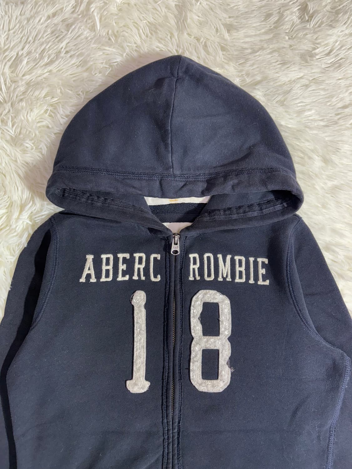 아베크롬비 다크네이비 빅로고 후드집업 상품이미지5
