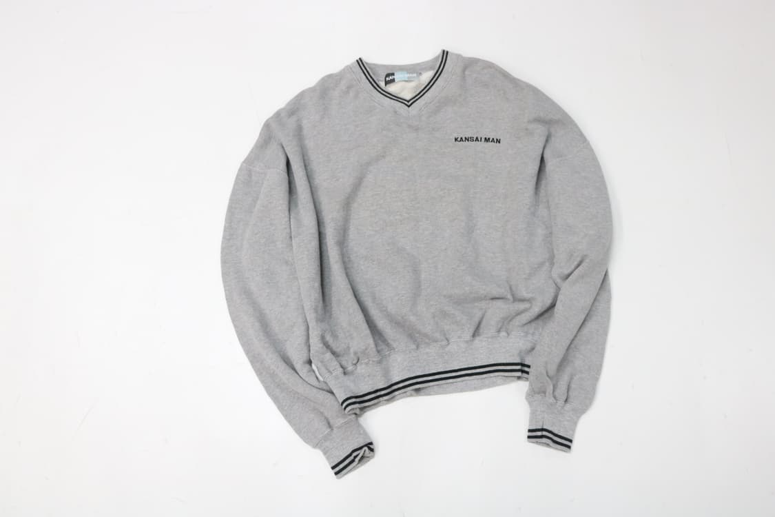 KANSAI MAN 칸사이맨 빈티지 백로고 그래픽 V넥 스웨트셔츠 (L) 상품이미지5