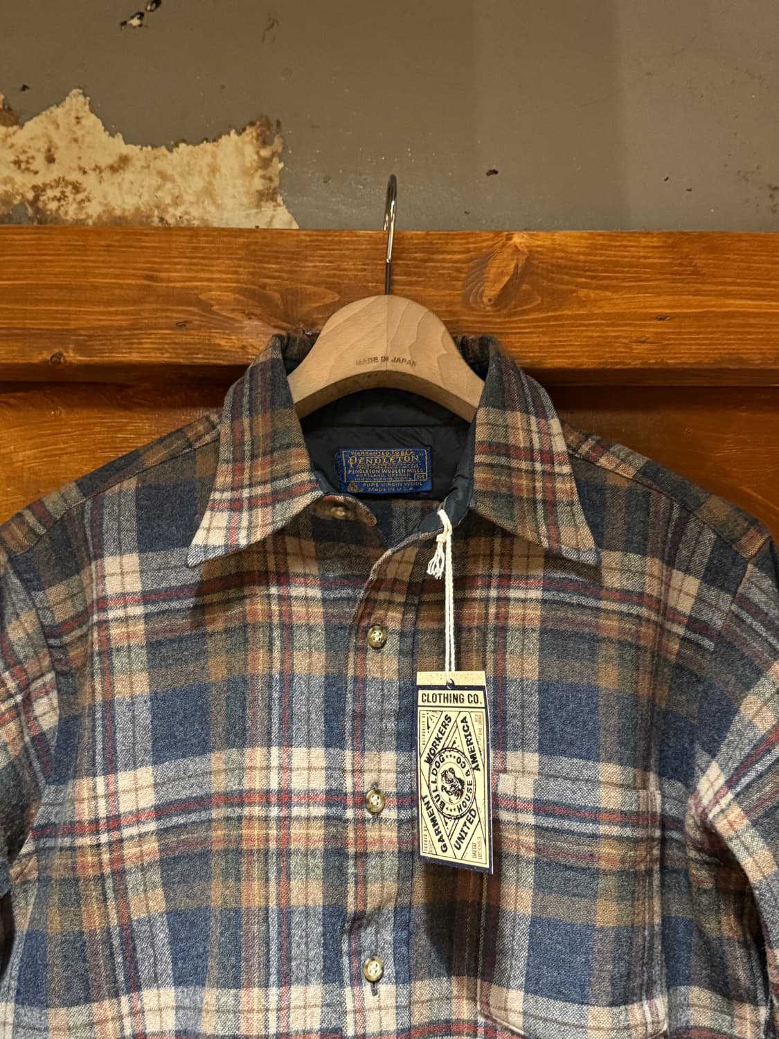 70s 펜들턴 울플란넬 체크셔츠 (M) 상품이미지3