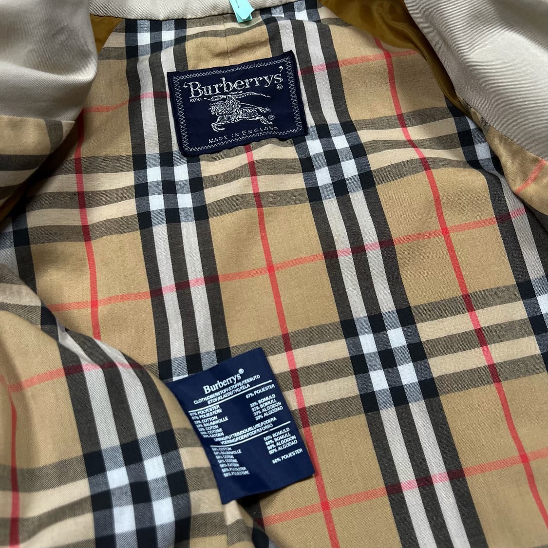 90's 버버리 싱글 베이지 트렌치 코트 상품이미지5