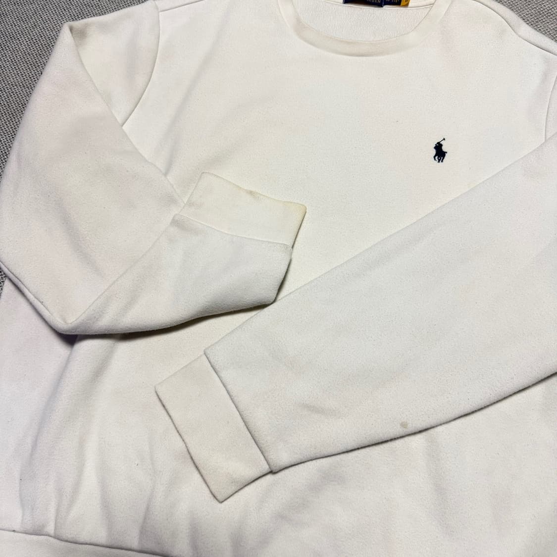 폴로 랄프로렌 화이트 기모 맨투맨 상품이미지2