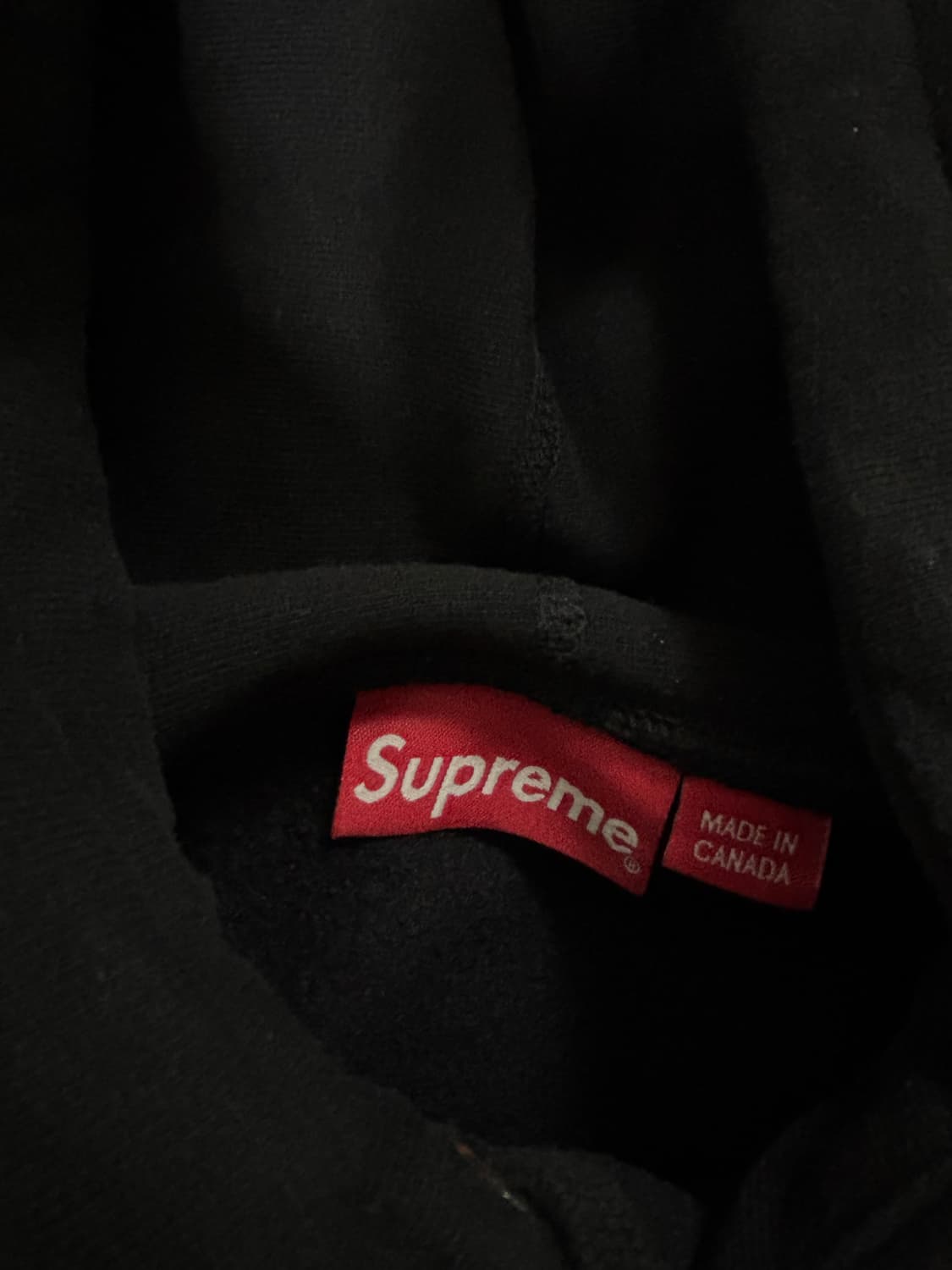 (XL) 슈프림 레이즈드 스크립트 후드  블랙 상품이미지4