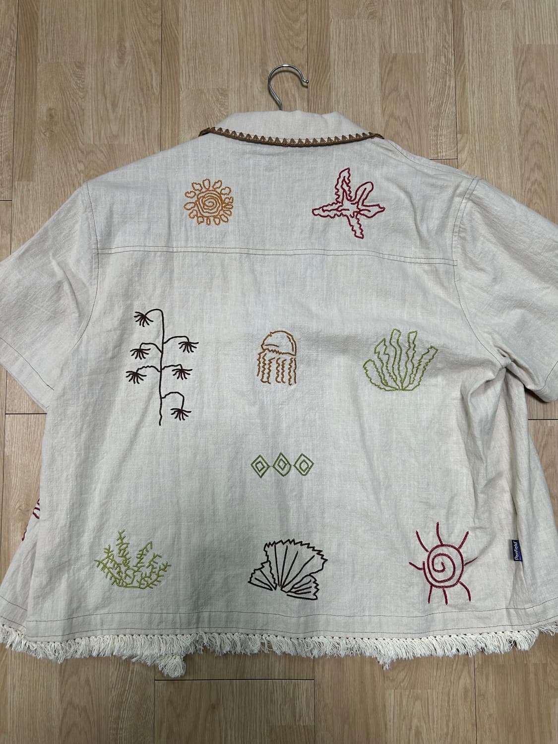 펜필드 자수 린넨 반팔 셔츠 XL 상품이미지2