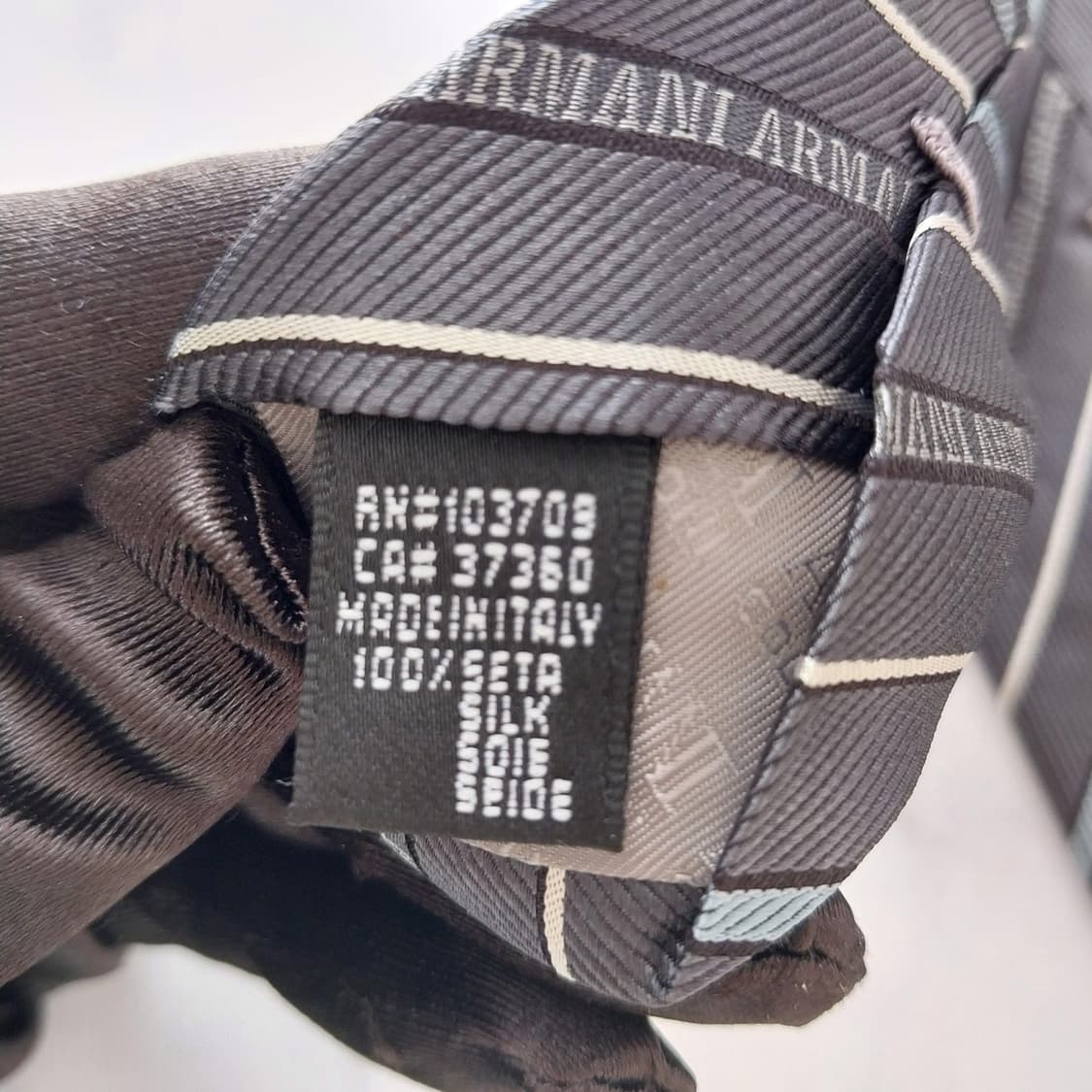 아르마니 꼴레지오니 실크 스트라이프 넥타이 9cm A+~A등급 K1400 상품이미지10