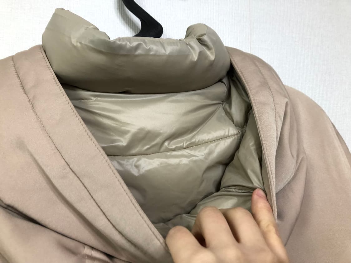 (새제품) 아베크롬비 여성 방수 레이어드 후드 경량 롱 패딩 베이지 상품이미지8