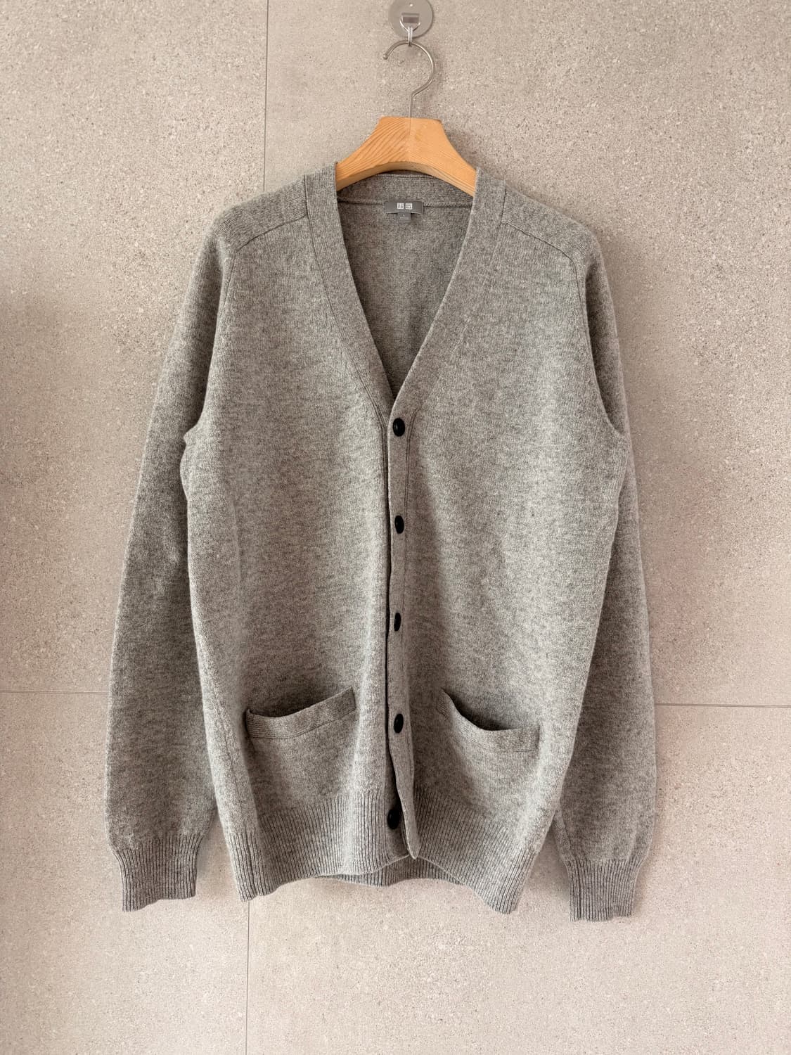 유니클로 울100 그레이 남자 L 가디건 거의 새상품 상품이미지1