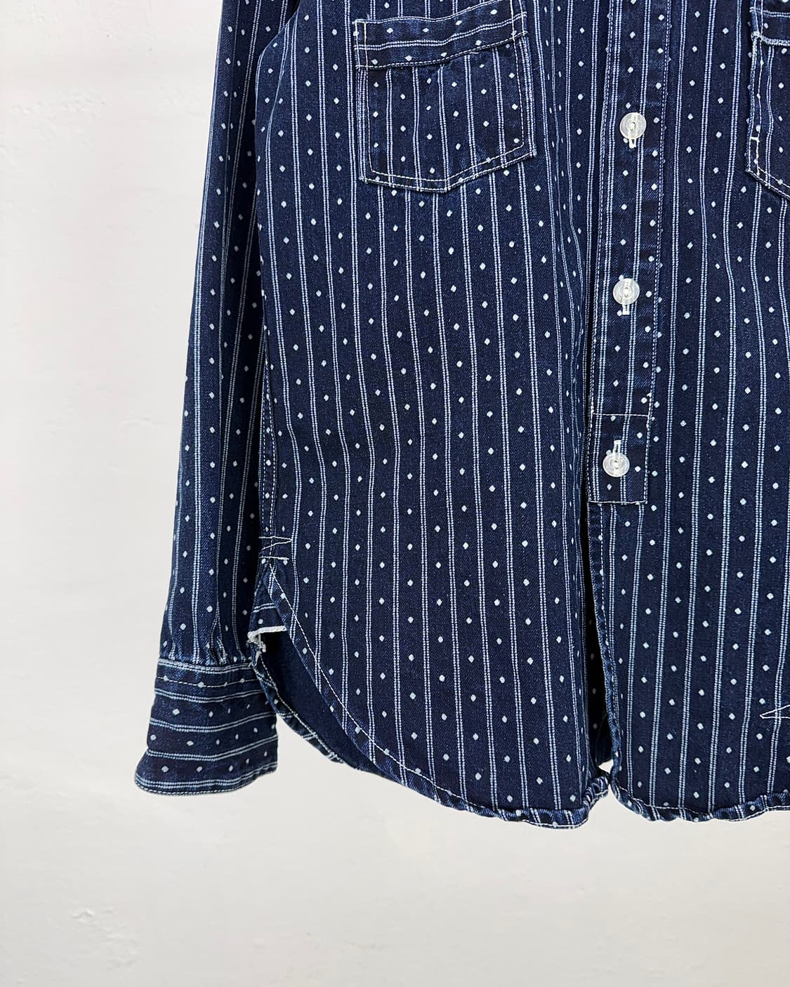 브론슨 와바시 도트 스트라이프 워크 셔츠 상품이미지4