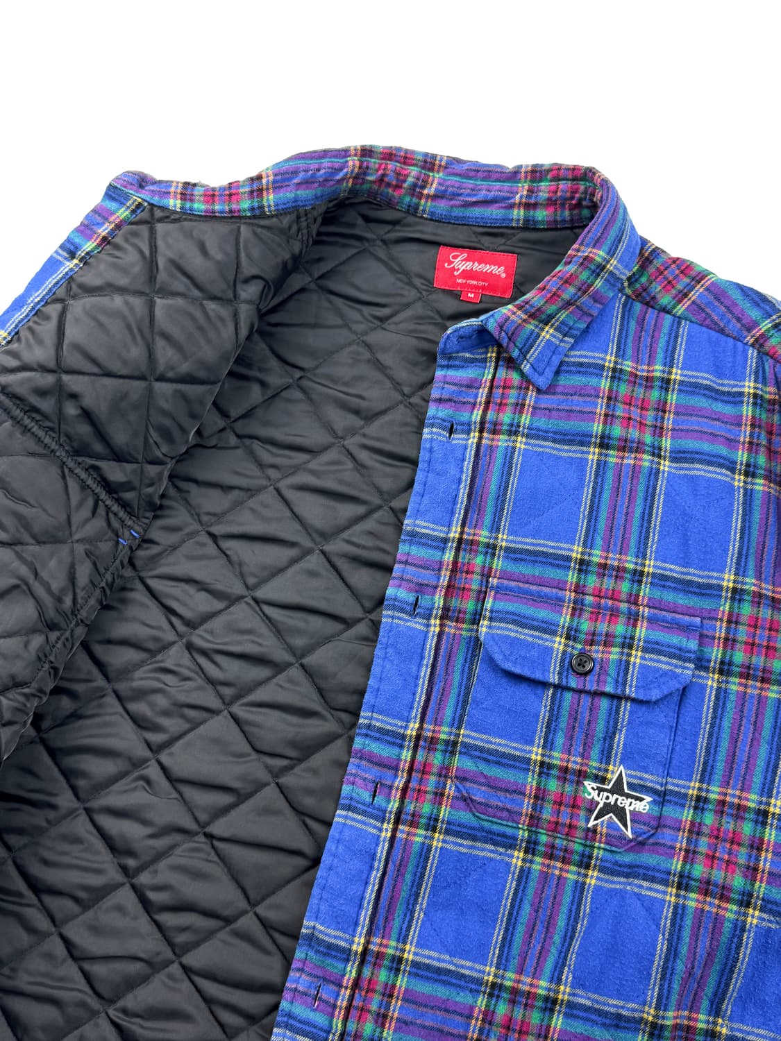 슈프림 퀼티드 플래드 플란넬 셔츠 더스티 로얄 상품이미지6