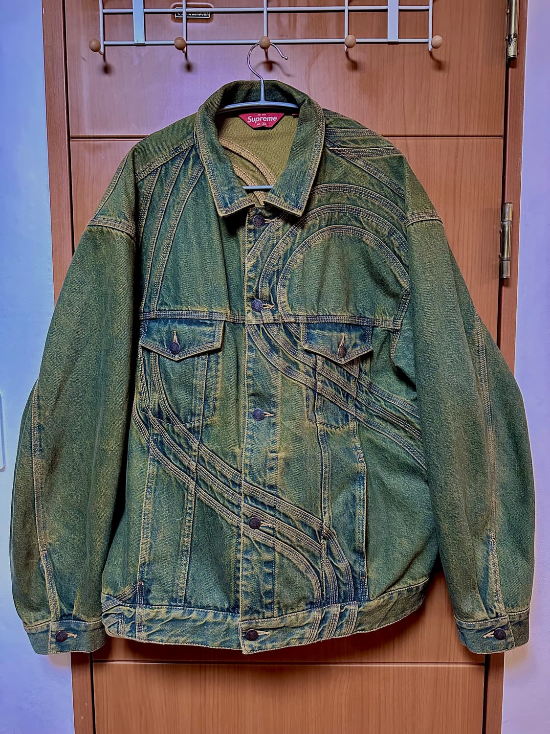 Supreme S logo denim trucker jacket 상품이미지5