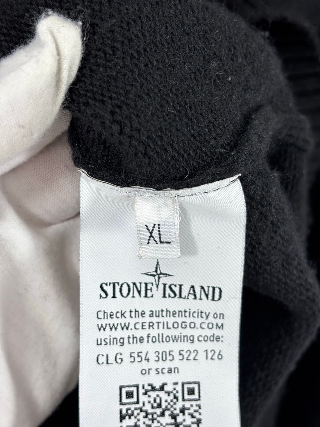 (정품,XL)스톤아일랜드 와펜 크루넥 울 니트 블랙 상품이미지6