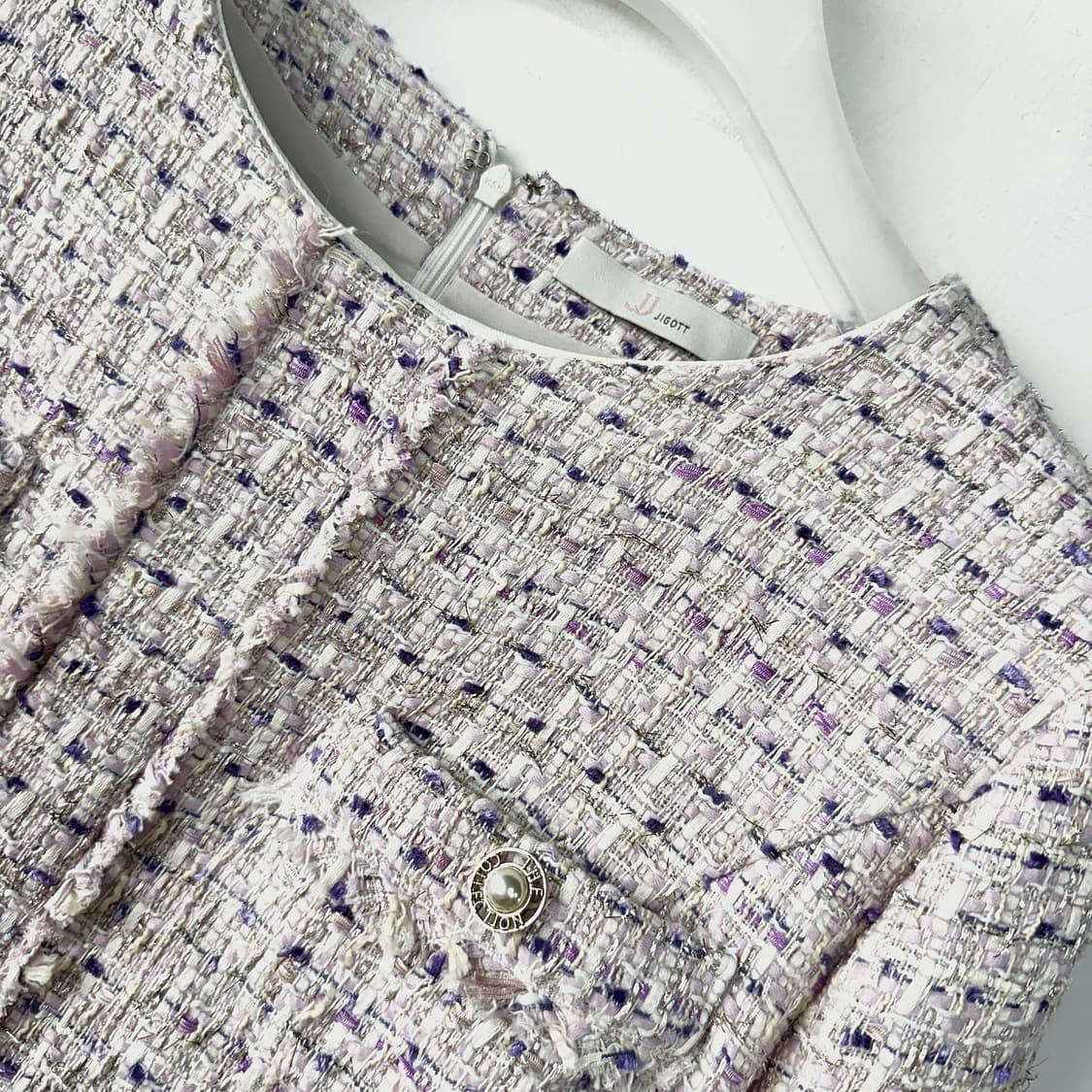 JJ지고트 펄버튼 트위드 원피스 상품이미지2