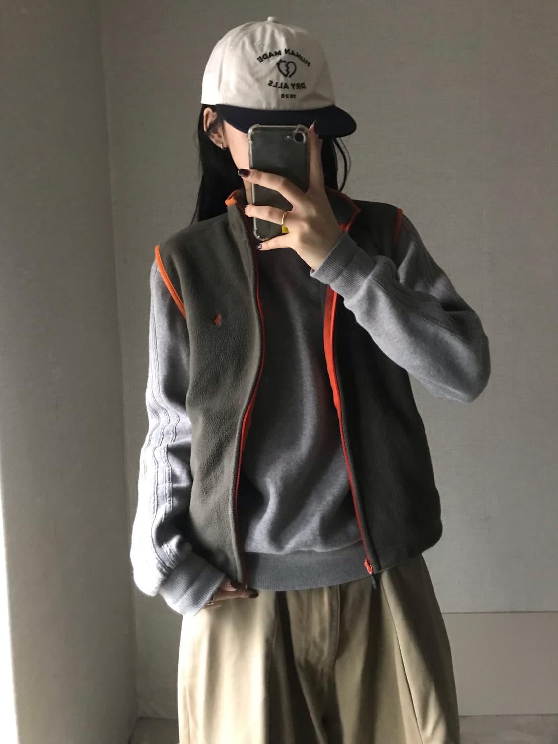 폴로 카키 후리스 조끼 상품이미지3